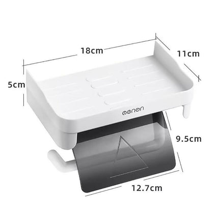 Toilet Paper Holder Waterproof Wall Mount Roll Paper Dispenser Tissue Box Shelf - Aimall