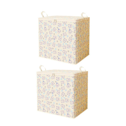 2pcs Large Capacity Clothes Quilt Storage Bags Foldable Zipper Moisture Proof