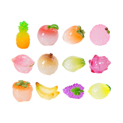 12PCS Creative Mini Fruit Accessories Decor Small Cute Resin Desktop Ornaments