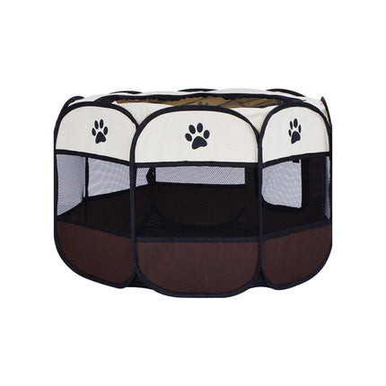 Pet Fence Indoor Cat Dog Tent Octagonal Fence Portable Foldable Cage Kennel