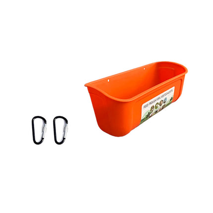 Hanging Trough Chicken Duck Deer Sheep Feeder Poultry Fence Feeding Container