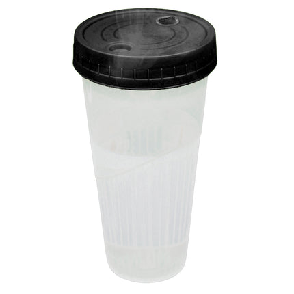100Sets Transparent Drinking Cups with Lids 650ml 2 Colour for Party Drinks