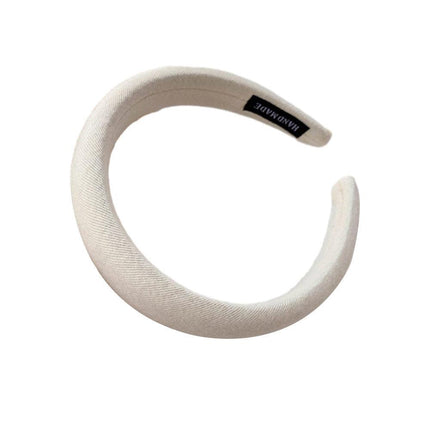 Women Thick Padded Wide Headband Sponge Hairband Wedding Party Plain - Aimall