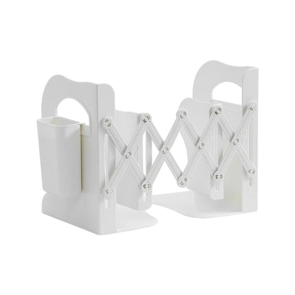 Retractable Book Stand Desk Organizer Adjustable Storage Rack with Pen Holder