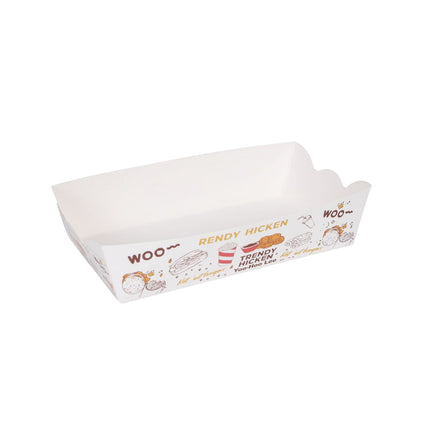 100pcs Paper Food Trays Large Disposable Boats for Hot Dog Taco Nacho Party Use