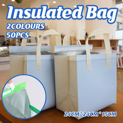 Packaging Bags 50pcs Thermal Insulated Milk Tea Cake Storage Carrier Bags