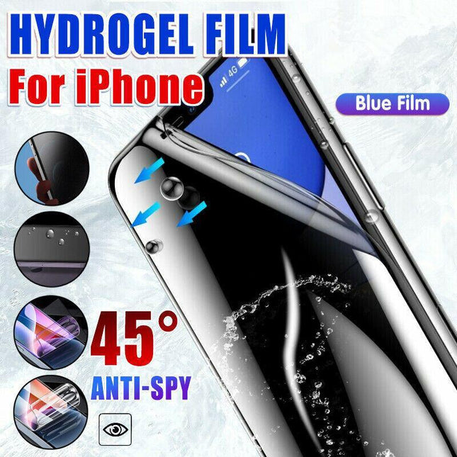 Blue Film Iphone 13 12 11 Pro Xs Max Plus Privacy Anti-Spy Hydrogel Film Screen Protector - Aimall