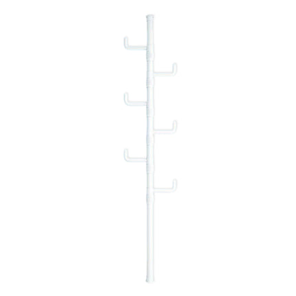 Indoor Floor Standing Telescopic Coat Rack with 6 Hooks Space Saving Daily Use