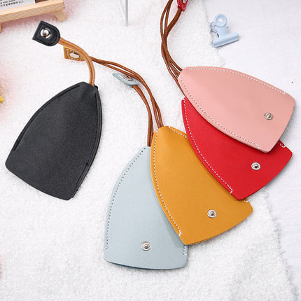 Leather Key Pouch With Pull Strap Case Holder Bag Ring Organizer House Car Keys