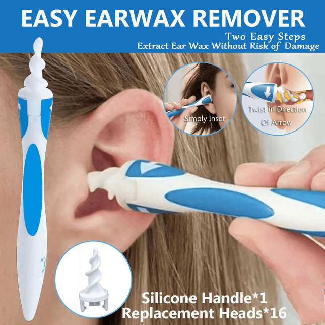 1/2x Ear Wax Soft Cleaner Removal 16 head earwax Remover Spiral Tip Tool Cleaner - Aimall