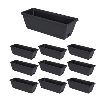10pcs Flower Pots Plastic Garden Pot Planter Flower Rectangle Plant Pots Saucer