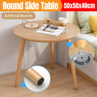 50x40cm Small Round Table Engineered Wood Side Table for Living Room or Bedroom
