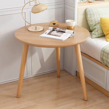 50x40cm Small Round Table Engineered Wood Side Table for Living Room or Bedroom