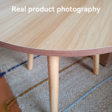 50x40cm Small Round Table Engineered Wood Side Table for Living Room or Bedroom