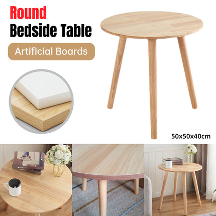 50x40cm Small Round Table Engineered Wood Side Table for Living Room or Bedroom