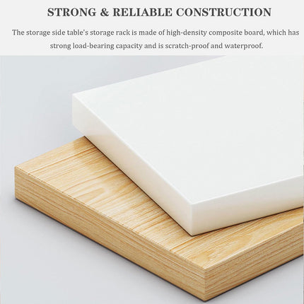 50x40cm Small Round Table Engineered Wood Side Table for Living Room or Bedroom