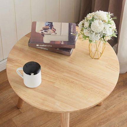 50x40cm Small Round Table Engineered Wood Side Table for Living Room or Bedroom