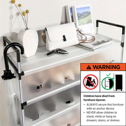 7-Tier Shoe Rack Storage Organizer Stand Shelves Adjustable Shoes Holder for Home