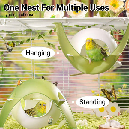 Birdhouse Summer Tiny House Hammock for Birds Outdoor Nesting Shelter for Pets