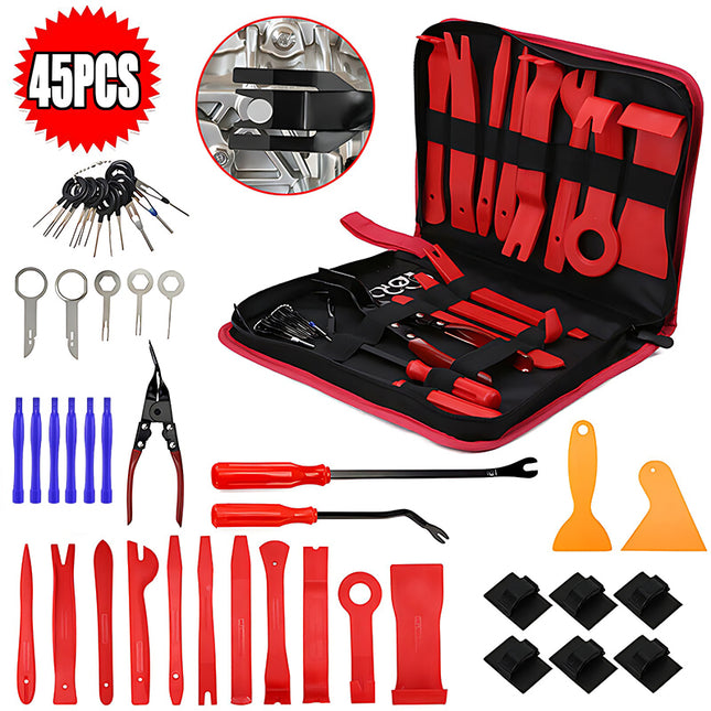 45X Car Trim Removal Tool Auto Hand Plastic Pry Bar Panel Door Clip Interior Set