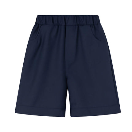 Navy-Blue Kids Boys Summer Shorts Casual Sport Elastic Waist Pants Breathable Cotton - Aimall