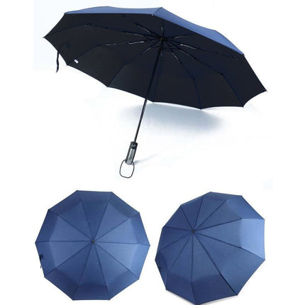 Automatic Umbrella Auto Open Close Compact Folding Anti Rain Windproof 10Ribs Au