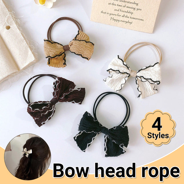 Womens Bow Hair Tie Elastic Scrunchie Cute Ribbon Hairband Ponytail Holder