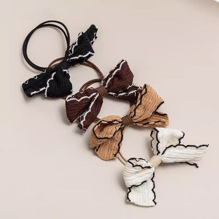 Womens Bow Hair Tie Elastic Scrunchie Cute Ribbon Hairband Ponytail Holder