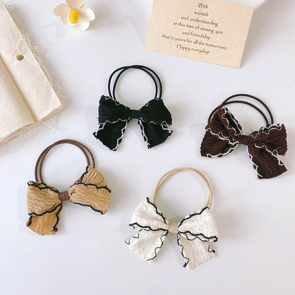 Womens Bow Hair Tie Elastic Scrunchie Cute Ribbon Hairband Ponytail Holder
