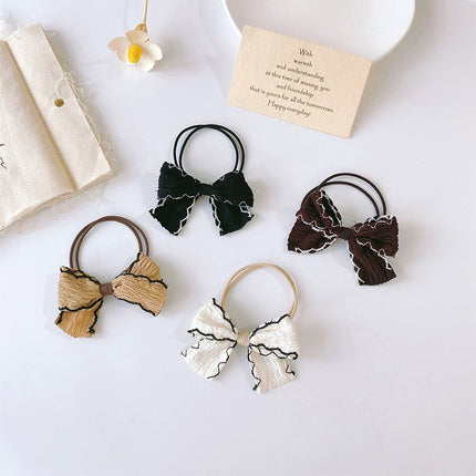 Womens Bow Hair Tie Elastic Scrunchie Cute Ribbon Hairband Ponytail Holder