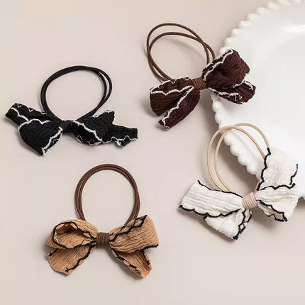 Womens Bow Hair Tie Elastic Scrunchie Cute Ribbon Hairband Ponytail Holder