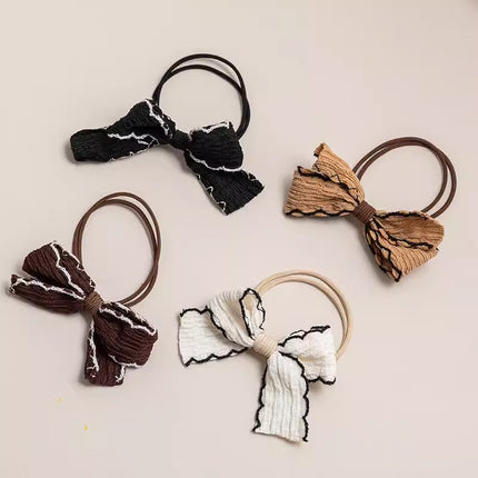 Womens Bow Hair Tie Elastic Scrunchie Cute Ribbon Hairband Ponytail Holder