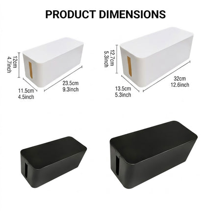 Large Cable Wire Storage Box Case Cord Management Socket Tidy Organizer with Lid