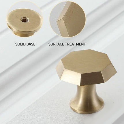 Pure Copper Cabinet Handle Single Hole Modern Drawer Pull for Wardrobe Door Use