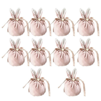 Candy Bunny Easter Jewelry Organizer Rabbit Ears Wedding Gift Packing Bag Pouch - Aimall