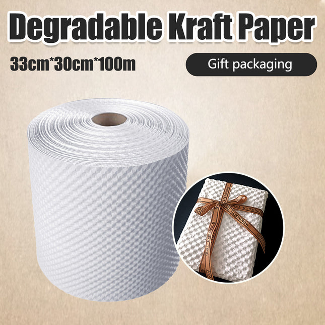 White Kraft Paper Roll Degradable Bubble Wrap Cushion Packaging Paper For Gift