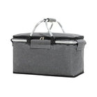 Folding Picnic Basket Insulated Cooler Bag Portable Outdoor Grocery Storage