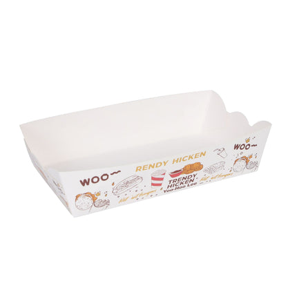 100pcs Paper Food Trays Large Disposable Boats for Hot Dog Taco Nacho Party Use