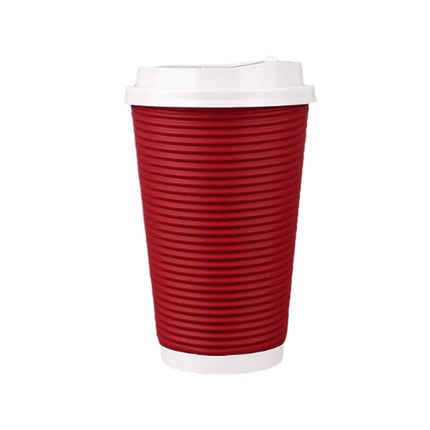 50sets Corrugated Paper Cups Coffee Milk Tea Cups Disposable Hot Drink Cups