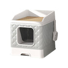 Cat Litter Box Large Capacity Drawer Type Design Enclosed Toilet for Indoor Pet