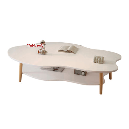 Double-Tiered Coffee Table Stable Anti-Slip Sturdy for Living Room Modern Home