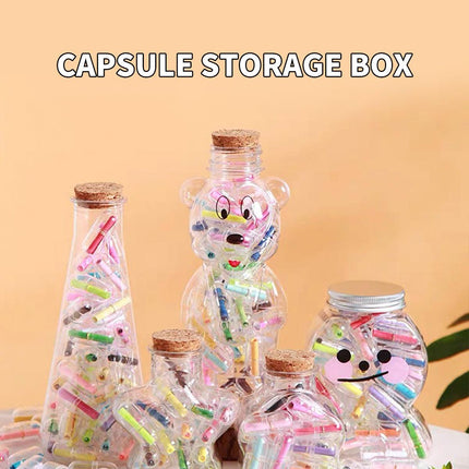 100pcs Transparent Capsule Shell Plastic Empty Storage Box DIY Filling Case