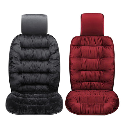 2PCS Winter Thickened Plush Car Seat Cushion Warm Soft Non Slip for Most Car