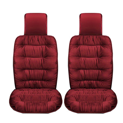 2PCS Winter Thickened Plush Car Seat Cushion Warm Soft Non Slip for Most Car