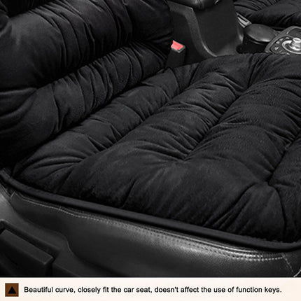2PCS Winter Thickened Plush Car Seat Cushion Warm Soft Non Slip for Most Car