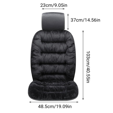 2PCS Winter Thickened Plush Car Seat Cushion Warm Soft Non Slip for Most Car