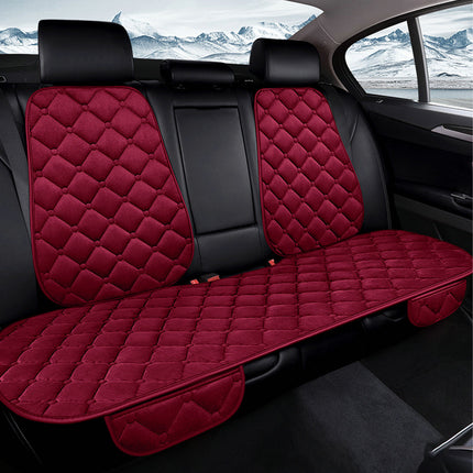 Universal Plush Car Seat Cushion Set Winter Warm 5-Seat Backrest Waist Support