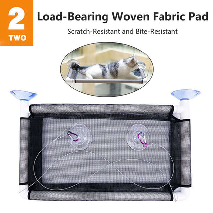 Cat Window Bed Suction Cup Hammock Black Breathable Hanging Seat 55x35cm