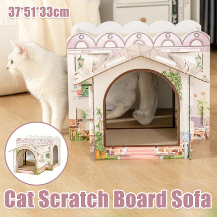 Cat Scratcher Bed Sofa Style Cardboard Lounge Pad Indoor Cats Sleeping Playing