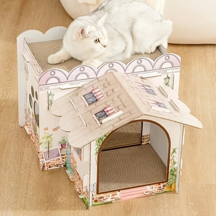 Cat Scratcher Bed Sofa Style Cardboard Lounge Pad Indoor Cats Sleeping Playing